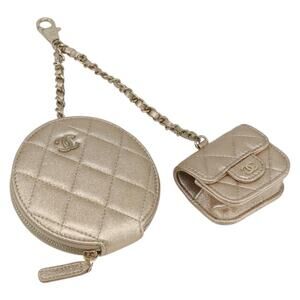 Chanel Matelasse Coin Purse & Airpods Case Pouch